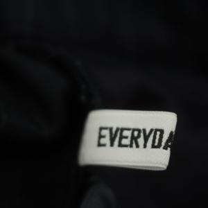 EVERYDAY I LIKE スリットテーパードパンツ ストライプ ストレッチ 36 紺 ネイビー