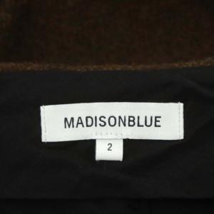 MADISONBLUE ウールフレアパンツ 裾ワイド センタープレス ジッパーフライ 02 茶 ブラウン