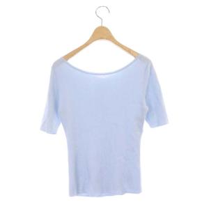 ANAYI リブニット カットソー 五分袖 38 水色 ライトブルー