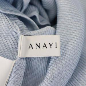 ANAYI リブニット カットソー 五分袖 38 水色 ライトブルー