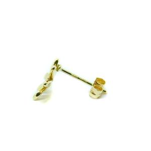 AHKAH 片耳ピアス フラワー Au750 0.01ct イエローゴールド