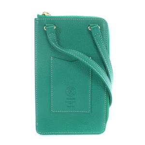 russet soeru スマホショルダーバッグ ウォレット カウレザー 緑 グリーン