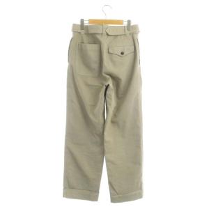 MHL. 19AW BRUSHED COTTON TWILL トラウザーパンツ テーパード ボタンフライ ベルト付き 1 ベージュ