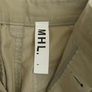 MHL. 19AW BRUSHED COTTON TWILL トラウザーパンツ テーパード ボタンフライ ベルト付き 1 ベージュ