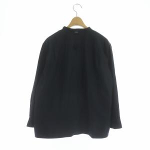 MARGARET HOWELL 18AW DRY COTTON HOPSACK ブラウス シャツ 長袖 前開き 2 黒 ブラック