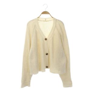 22SS Multiply カーディガン ニット 長袖 シルク リネン混 オフホワイト