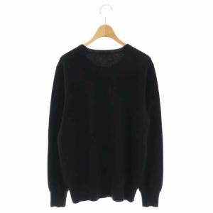 EVERYDAY I LIKE クルーネックプルオーバー ニット セーター 長袖 ウール カシミヤ混 黒 ブラック