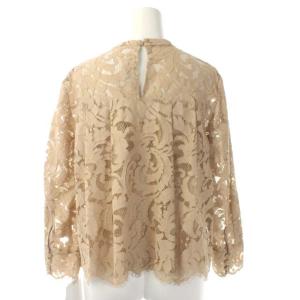 CELFORD セットアップ 3点セット コードレース トップス タイトスカート ブラウス 長袖 タック ロング シャギー 花柄 36 ベージュ