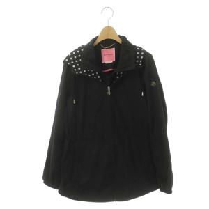 ポリエステルコート スプリングコート 薄手 ダブルジップ XS 黒 ブラック