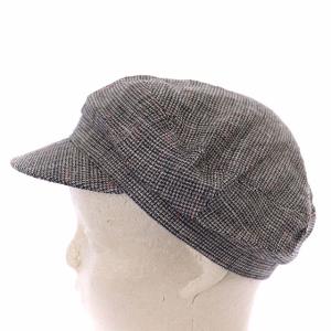 ISABEL MARANT 帽子 キャスケット チェック リネン×シルク 灰 グレー