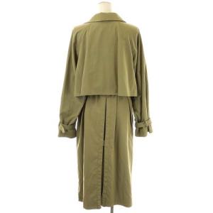 FREAK'S STORE シャンブレー2WAYアシメトレンチコート ダブル ロング ベルト付き F カーキ
