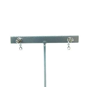 4℃ ピアス ストーン K10 ホワイトゴールド