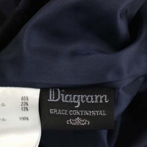 Diagram GRACE CONTINENTAL レースジャガードワンピース Vネック ノースリーブ ひざ丈 36 黒 ブラック 紫 パープル
