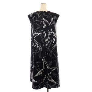 Diagram GRACE CONTINENTAL スターサテンドレス ワンピース ノースリーブ ひざ丈 38 黒 ブラック