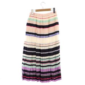 Diagram GRACE CONTINENTAL ボーダープリントスカート プリーツ ロング 36 マルチカラー