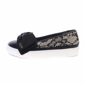 22AW RIBBON SLIPON SNEAKERS スニーカー スリッポン シューズ 35 22.5cm 黒 ブラック