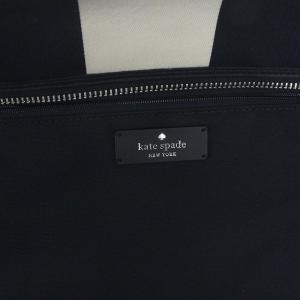 kate spade new york トートバッグ キャンバス レザー 紺 ネイビー 白 ホワイト