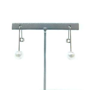 SWAROVSKI パールモチーフフックピアス ビジュー シルバー色