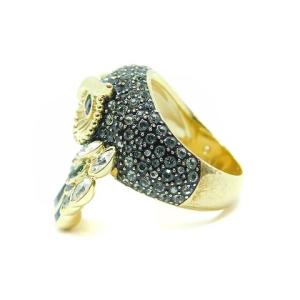 SWAROVSKI MARCH OWL フクロウモチーフリング 指輪 13号 ゴールド色