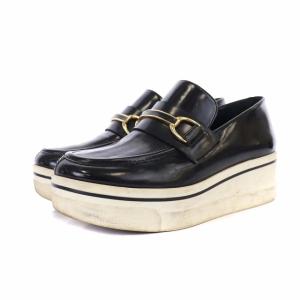 STELLA McCARTNEY ビンクス ローファー Binx Loafer プラットフォームローフ シューズ レザー 36 23cm 黒 ブラック 白 ホワイト