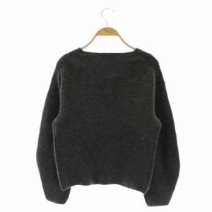 ANAYI 21AW ウールカシミヤ片畦Vネックプルオーバー ニット セーター 長袖 36 グレー