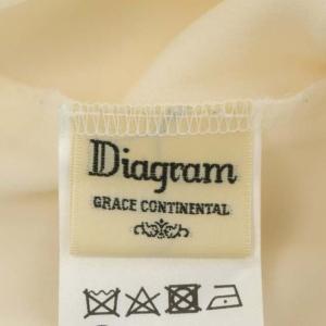 Diagram GRACE CONTINENTAL トリアセファートップス ブラウス 七分袖 八分袖 フレア プルオーバー 36 オフホワイト