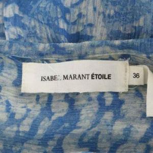 ISABEL MARANT ETOILE シルク ブラウス シャツ シアー 総柄 プルオーバー 長袖 36 青 ブルー オフホワイト
