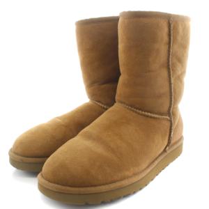 UGG australia クラシックショート CLASSIC SHORT ムートンブーツ ミドル 25cm 茶色 ブラウン