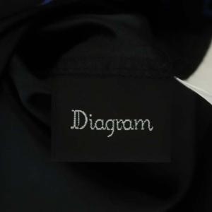Diagram GRACE CONTINENTAL ハートプリントボウタイワンピース ロング 長袖 Vネック 総柄 36 黒 ブラック 白 ホワイト 青 ブルー