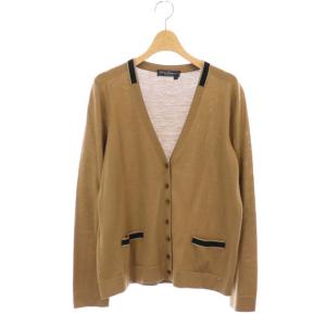 カーディガン ニット 前開き ウール 茶 ブラウン