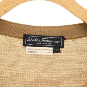 Salvatore Ferragamo カーディガン ニット 前開き ウール 茶 ブラウン