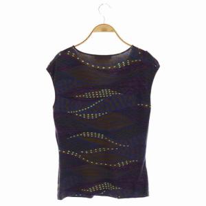 Salvatore Ferragamo カットソー ヘンリーネック ノースリーブ 総柄 プルオーバー XL マルチカラー