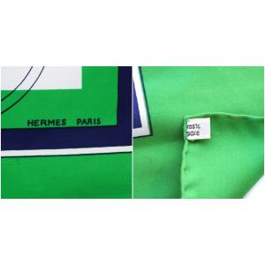 HERMES スカーフ カレ90 馬車柄 シルク 緑色 グリーン