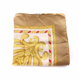 Salvatore Ferragamo スカーフモ タイガー&ヒョウ柄 シルク 茶 ブラウン 白 ホワイト 黄 イエロー