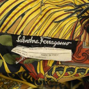 Salvatore Ferragamo シャツコート ミドル フラワー柄 総柄 ギャザー マルチカラー