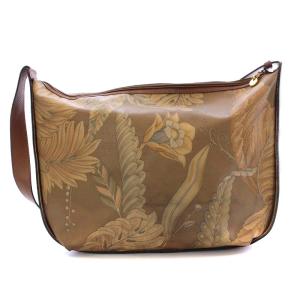 Salvatore Ferragamo ショルダーバッグ ワンショルダー ボタニカル柄 ジャングル柄 ポーチ付き 茶色 ブラウン