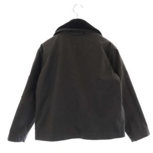 MHL. TUMBLED COTTON CANVAS 襟ボアジャケット ジップアップ ライナー付き 2 チャコール 黒 ブラック