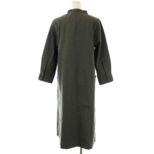 MHL. COTTON WOOL TWILL シャツワンピース 長袖 台形 ロング 2 チャコール