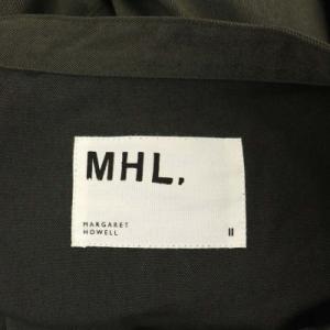 MHL. COTTON WOOL TWILL シャツワンピース 長袖 台形 ロング 2 チャコール