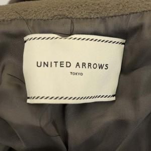 UNITED ARROWS UBCE ANG/W ショールラップコート アウター ロング ダブル 総裏地 アンゴラ ウール混 36 カーキ