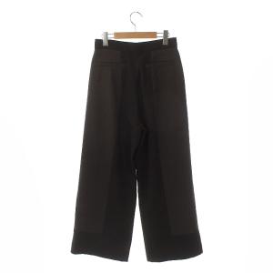 ADORE ウールトップストレッチパンツ ワイド タック ジッパーフライ 38 茶色 ブラウン