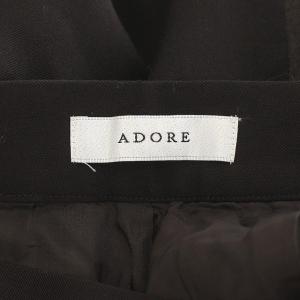 ADORE ウールトップストレッチパンツ ワイド タック ジッパーフライ 38 茶色 ブラウン