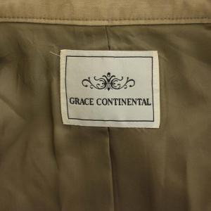 GRACE CONTINENTAL トレンチコート ロング ダブル カットワーク 刺繍 総裏地 リネン混 36 ベージュ
