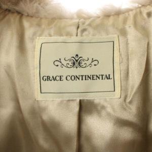 GRACE CONTINENTAL ジャケット フード ラビットファー 36 ベージュ