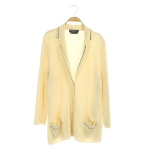 ロングカーディガン ニット 長袖 M アイボリー