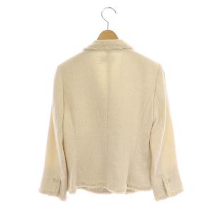 EPOCA ザショップ THESHOP フリンジツイードジャケット テーラード 2B 総裏地 38 アイボリー
