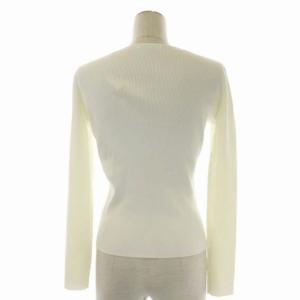 EPOCA ジップカーディガン ニット リブ 長袖 クルーネック 40 オフホワイト