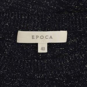 EPOCA ドルマンニット カットソー フレンチスリーブ プルオーバー 裾リボン クルーネック 40 紺 ネイビー