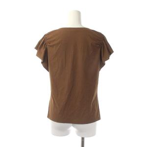 EPOCA セットアップ 上下 カットソー 半袖 フリルスリーブ ガウチョパンツ ギャザー 40 茶 ブラウン