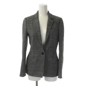 EPOCA セットアップ 上下 ニット テーラードジャケット 1B フレアパンツ センタープレス ジッパーフライ 38 黒 ブラック 白